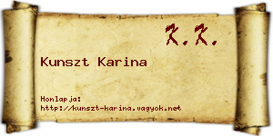 Kunszt Karina névjegykártya